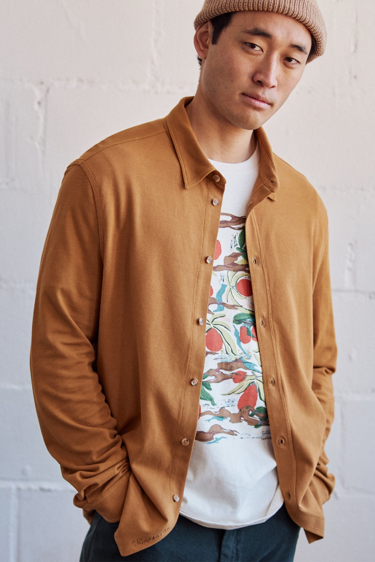 TWOTHIRDS Herren vegan Hemd Kwale Gold