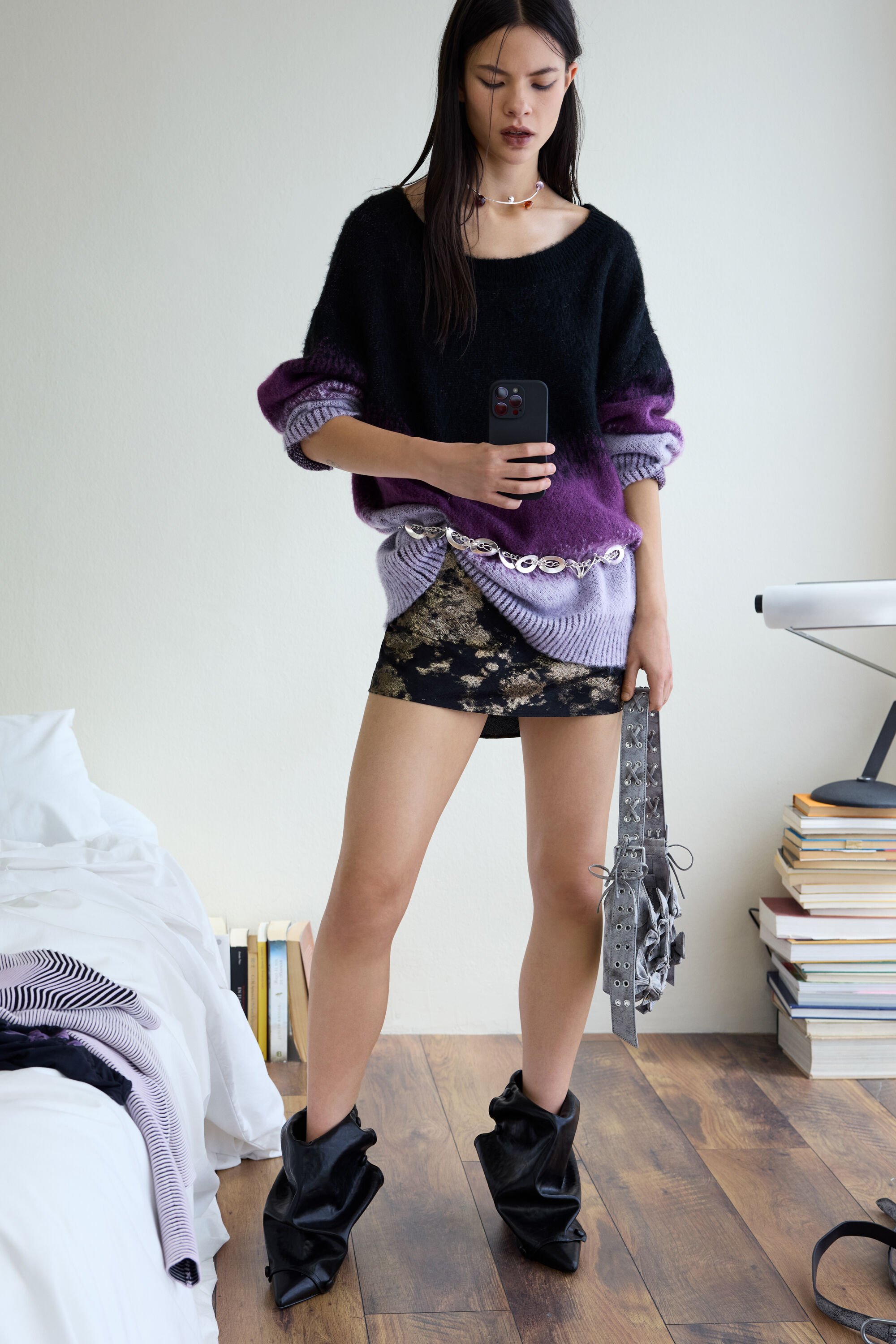 Desigual Trui met verloop breiwerk - RED