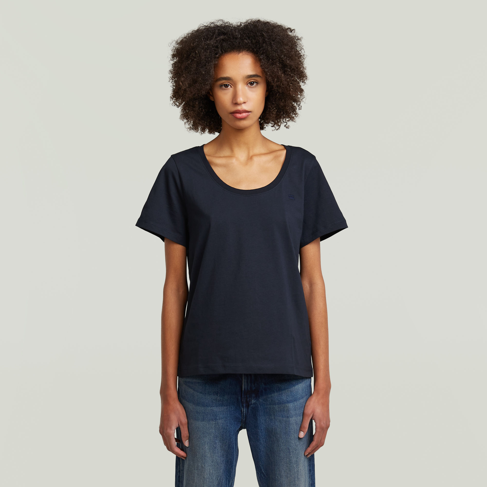 G-Star RAW Scoop Neck T-Shirt - Donkerblauw - Dames