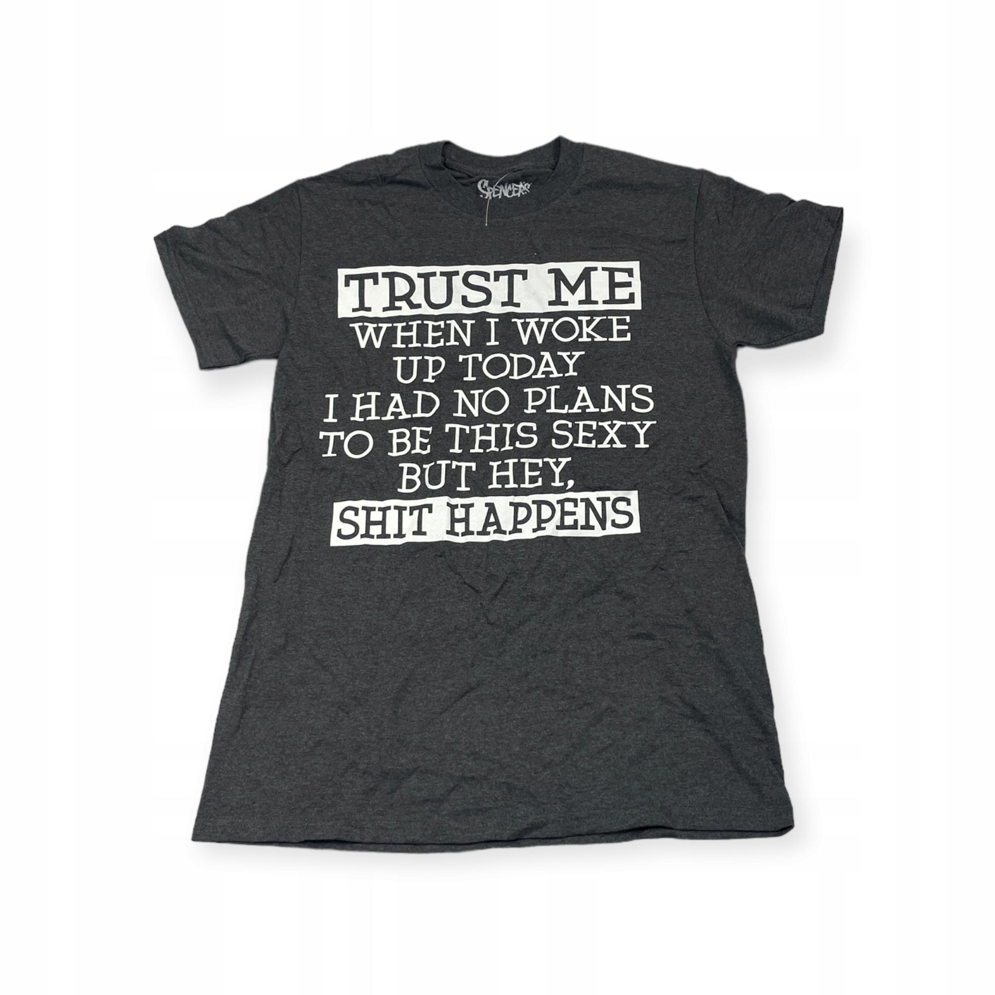 Outletup-clothes Koszulka T-shirt męski okrągły dekolt SPENCER'S NADRUK S