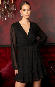 Jurkjes Party: Elegant Dress Ellie Glitter Zwart