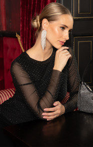 Jurkjes Sparkle Stretch Top Zwart