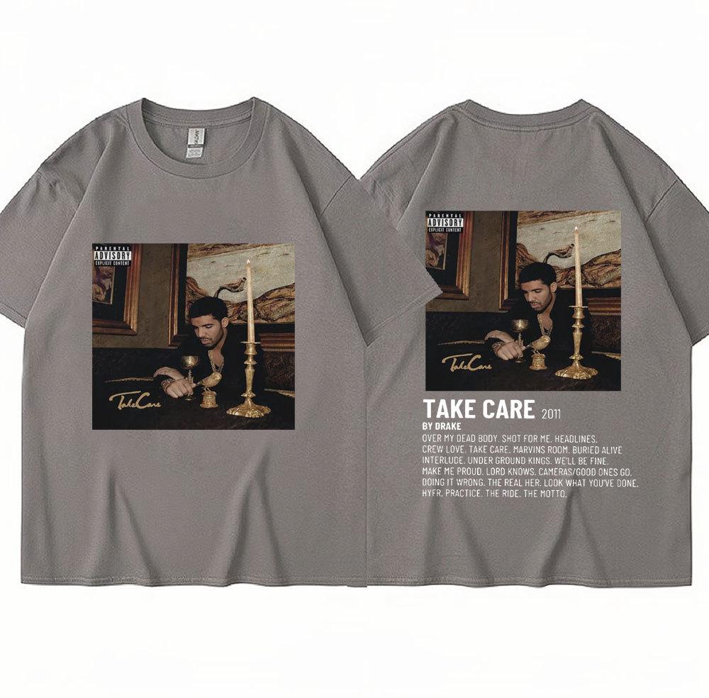 Our T-shirts Rapper Drake Muziekalbum Take Care T-shirt Mannen Vrouwen Mode L