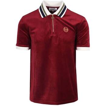 Sergio Tacchini T-shirt  Mahony Velour Zip Polo Shirt Rhubarb/Gold