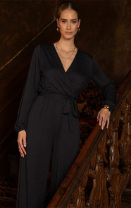 Jurkjes Party: Texture Jumpsuit Miley Zwart