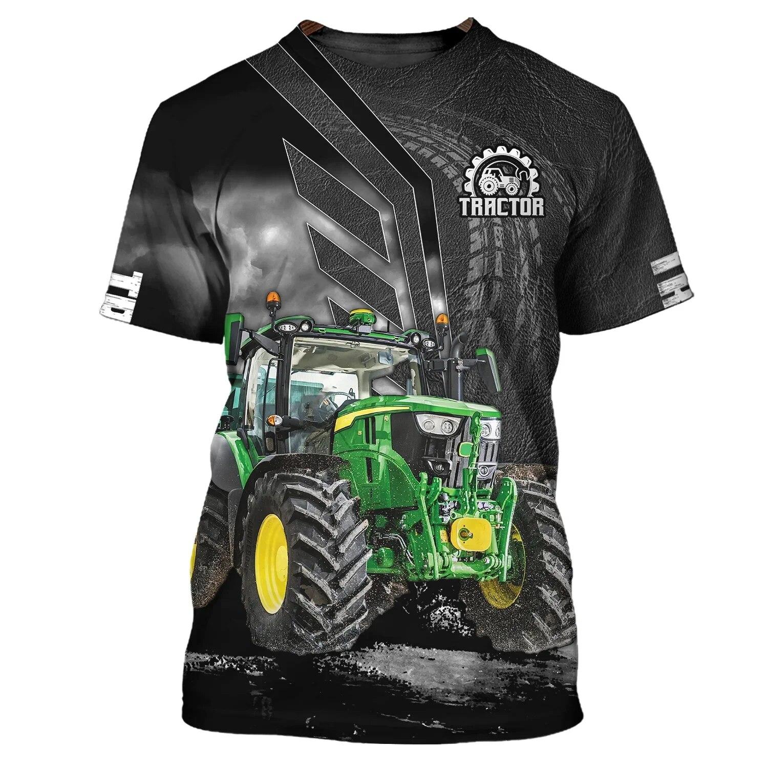 ETST WENDY 005 Nieuwe Zomer Tij Tractor Patroon Mannen T-shirts Casual 3D Print Tees Hip Hop Persoonlijkheid Ronde Hals Korte Mouw Sneldrogende tops Asian size XXL
