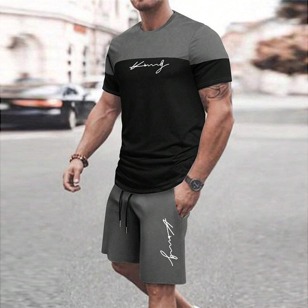 Xuhaijian02 Trendy Zomer Casual Ook Geschikt Voor Sport Shorts Korte Mouwen 2024 Nieuwe Heren S Oversized Losse Snel Drogende Zomerpak M