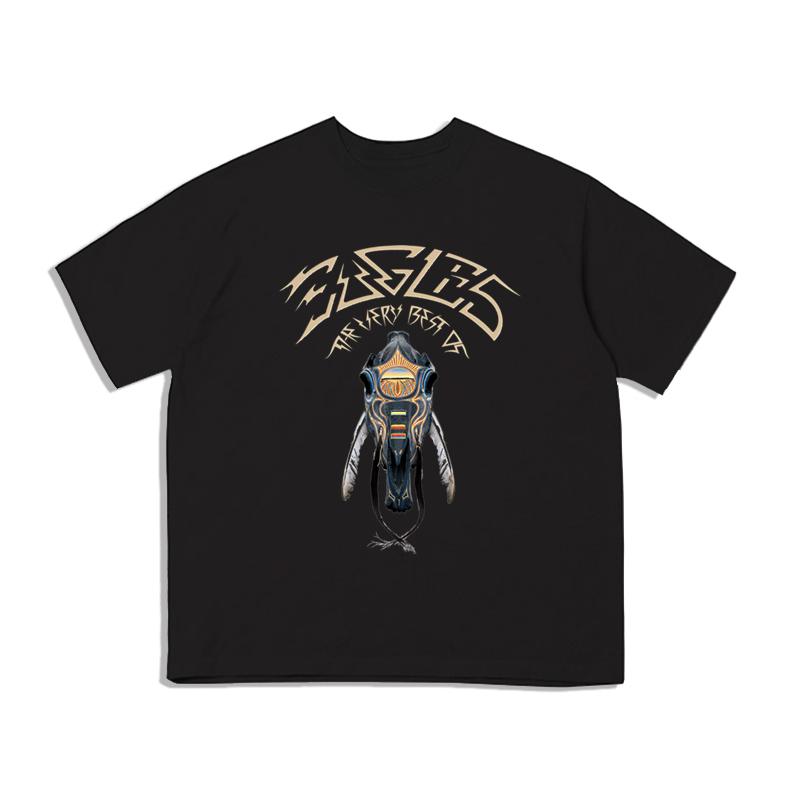 Comfortable season Pop The Eagles Rock California Hotel Bedrukt T-shirt Losse Korte Mouw Heren en Dames Street Katoen Comfortabel M