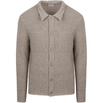 Suitable Overhemd Lange Mouw  Cardigan Boiled Wool Taupe