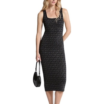 MICHAEL Michael Kors Lange Jurk  METALLIC MK SQ NK DRS