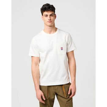 Wrangler T-shirt Korte Mouw  112371499 POCKET TEE-WORN WHITE