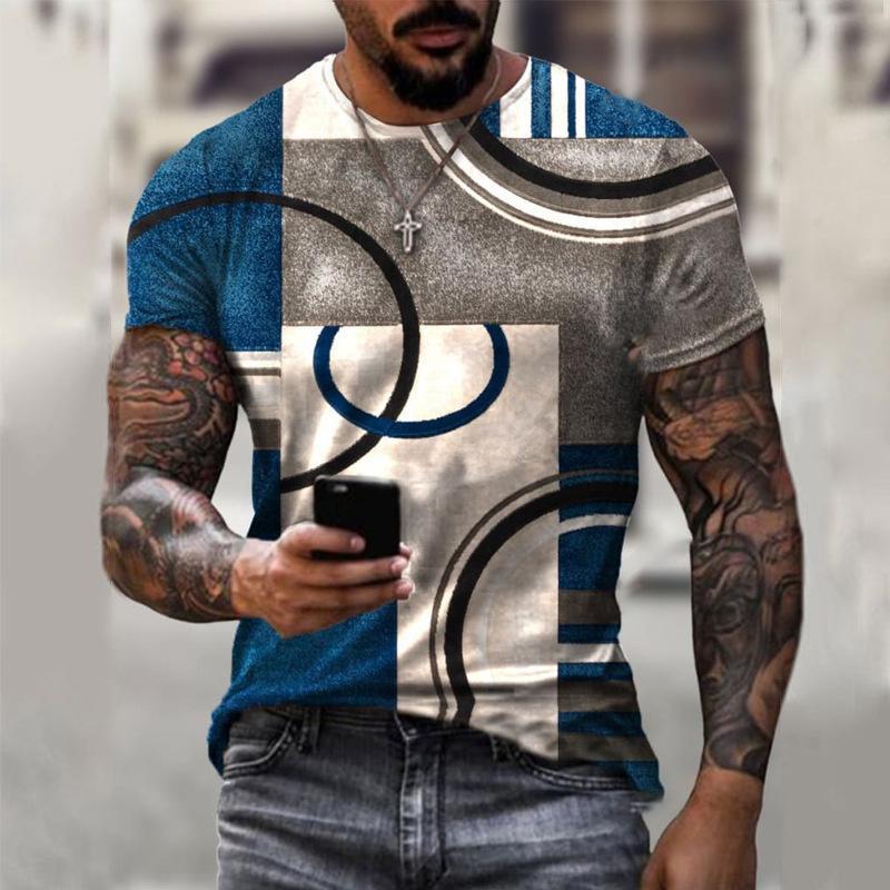 Kukebang Zomer Hot Selling mannen Casual T-shirt Street Fashion Korte mouwen Harajuku 3D Afdrukken All-Match ronde Hals Nieuwe Top 6XL