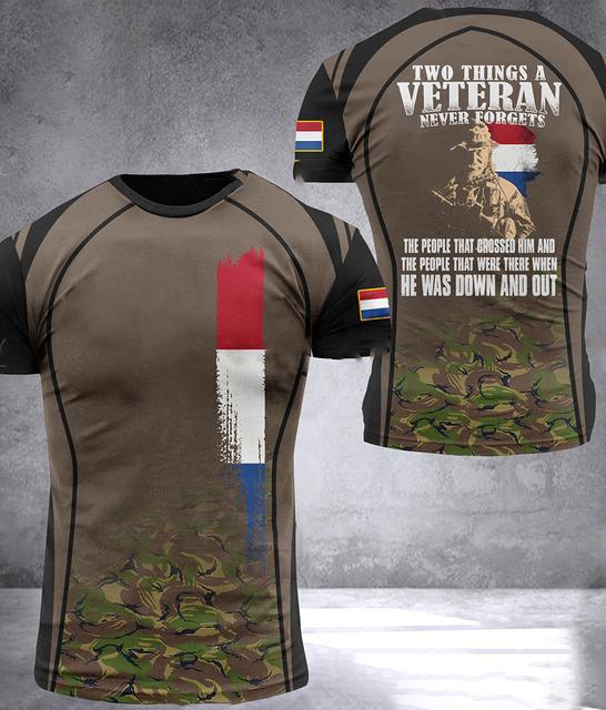 ETST WENDY 005 Poolse leger heren T-shirt Veteran Soldier Polen vlag print herenkleding oversized losse pullover O hals korte mouw shirt 3XL