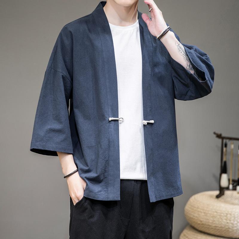 DSorothy Solide Haori Heren Japanse Kleding Japanse Mode Kawaii Kleding Heren Kimono voor Man Shirt XXL