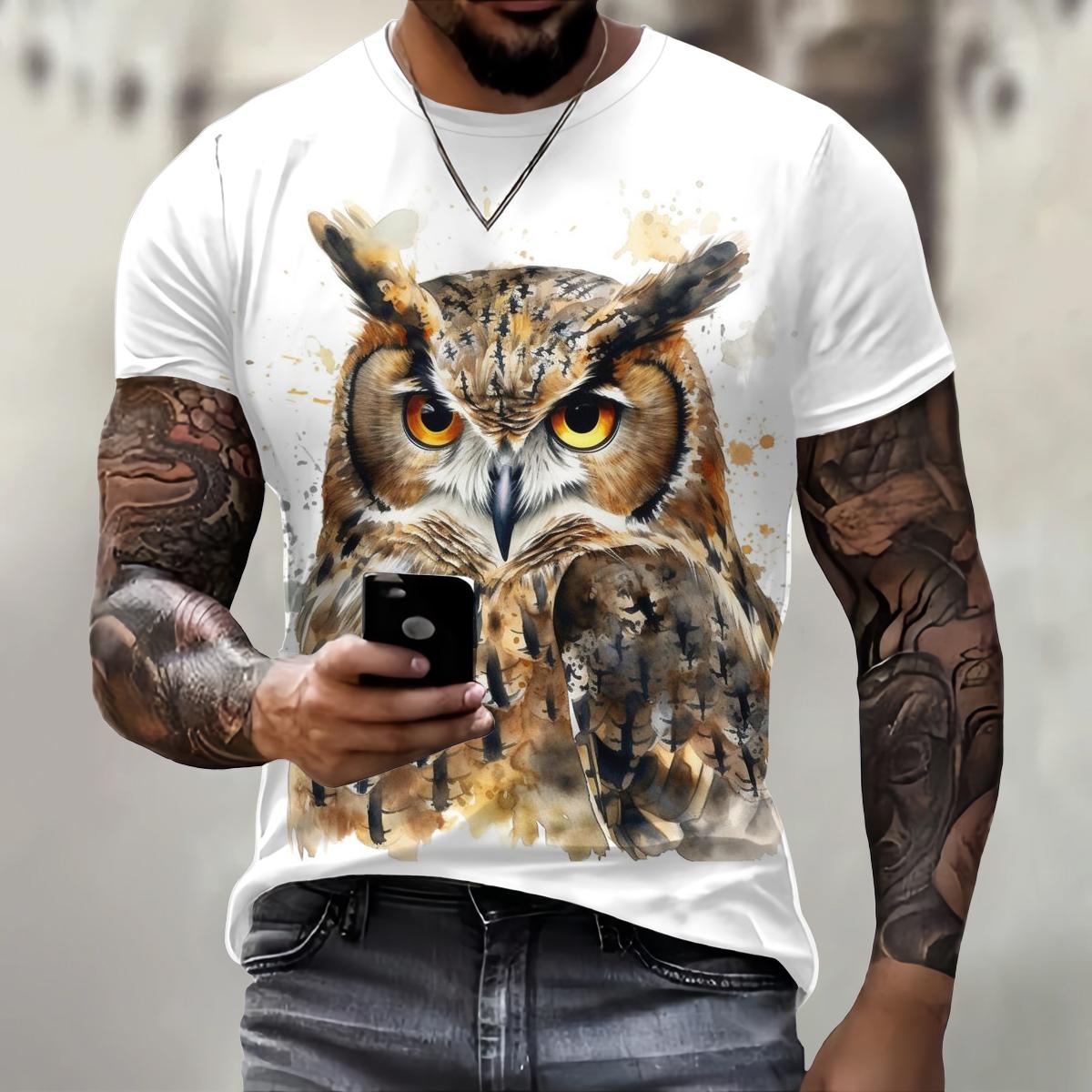 ETST 012 Trend Harajuku Kleding Casual Grappig 3D Dierenprint Heren T-shirt Street O-hals Korte Mouw Tee Zomermode Ademende Tops 6XL