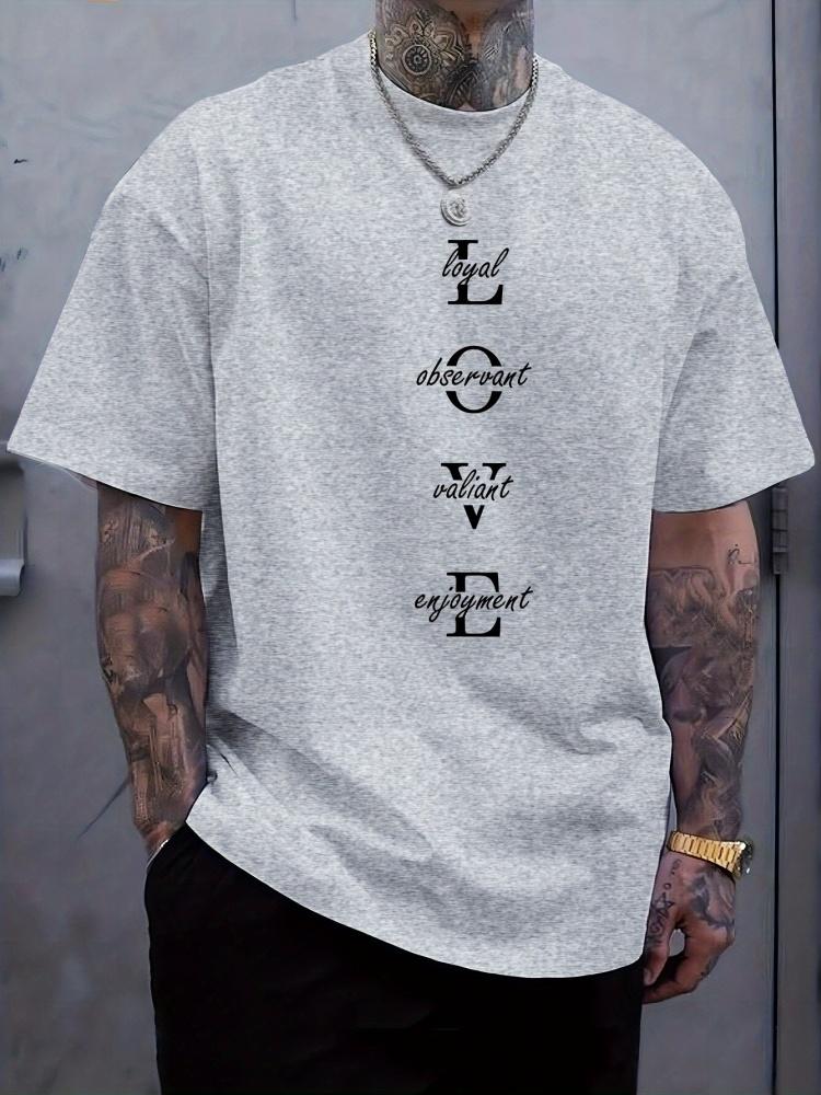 Chaokebang Nieuwe zomerse dagelijkse casual heren T-shirt Street herenmode korte mouwen top 3D LIEFDESletter bedrukt heren T-shirt 2XL