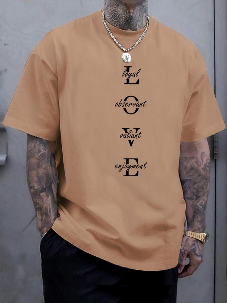 Chaokebang Nieuwe zomerse dagelijkse casual heren T-shirt Street herenmode korte mouwen top 3D LIEFDESletter bedrukt heren T-shirt 3XL