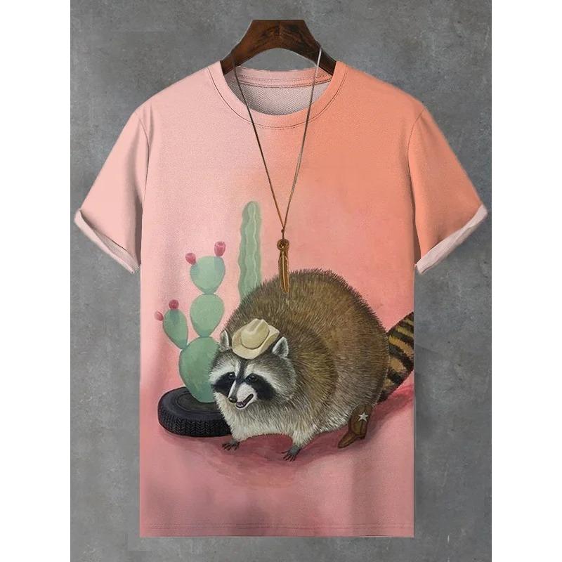 Bobby3 Heren Dieren Grappige Kat Bedrukt T-shirt Korte Mouw Tees Tops 3D Print O-Hals Shirts Feest Zomer Casual Herenkleding S