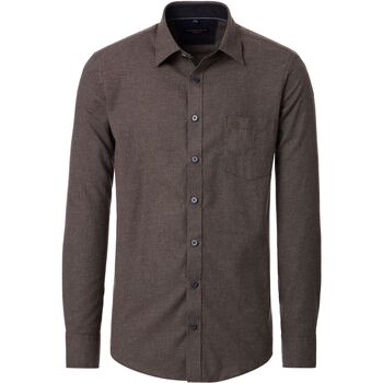 Casa Moda Overhemd Lange Mouw  Overhemd Structure Bruin
