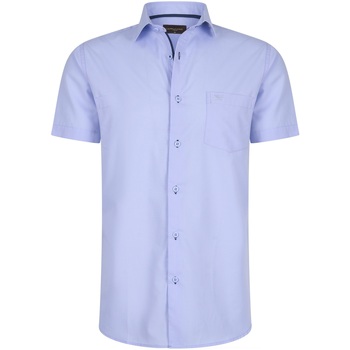 Cappuccino Italia Overhemd  Korte Mouw Sky Blauw