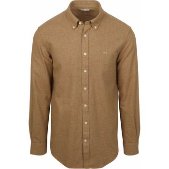 Mcgregor Overhemd Lange Mouw  Overhemd Flanel Melange Camel