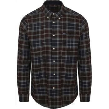 Barbour Overhemd Lange Mouw  Fortrose Overhemd Tartan Navy Bruin
