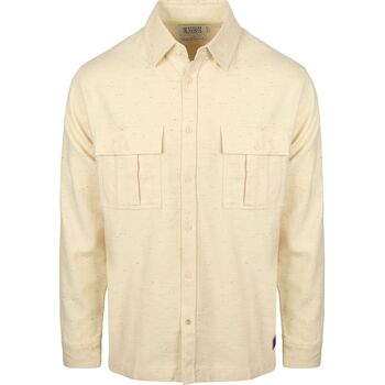 Scotch & Soda Overhemd Lange Mouw Scotch & Soda Melange Overshirt Beige
