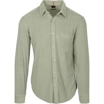 Boss Overhemd Lange Mouw  Relegant Overhemd Corduroy Groen