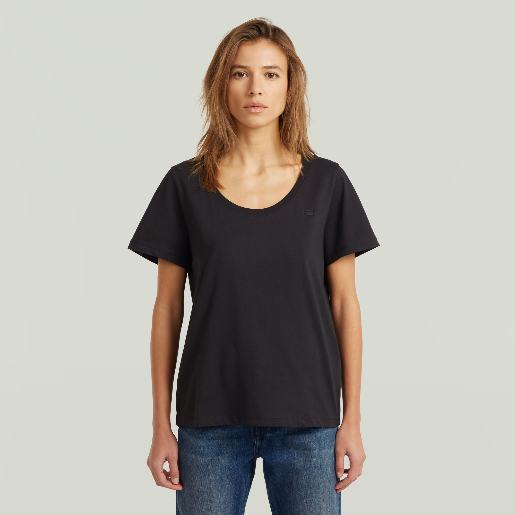 G-Star RAW Scoop Neck T-Shirt - Zwart - Dames