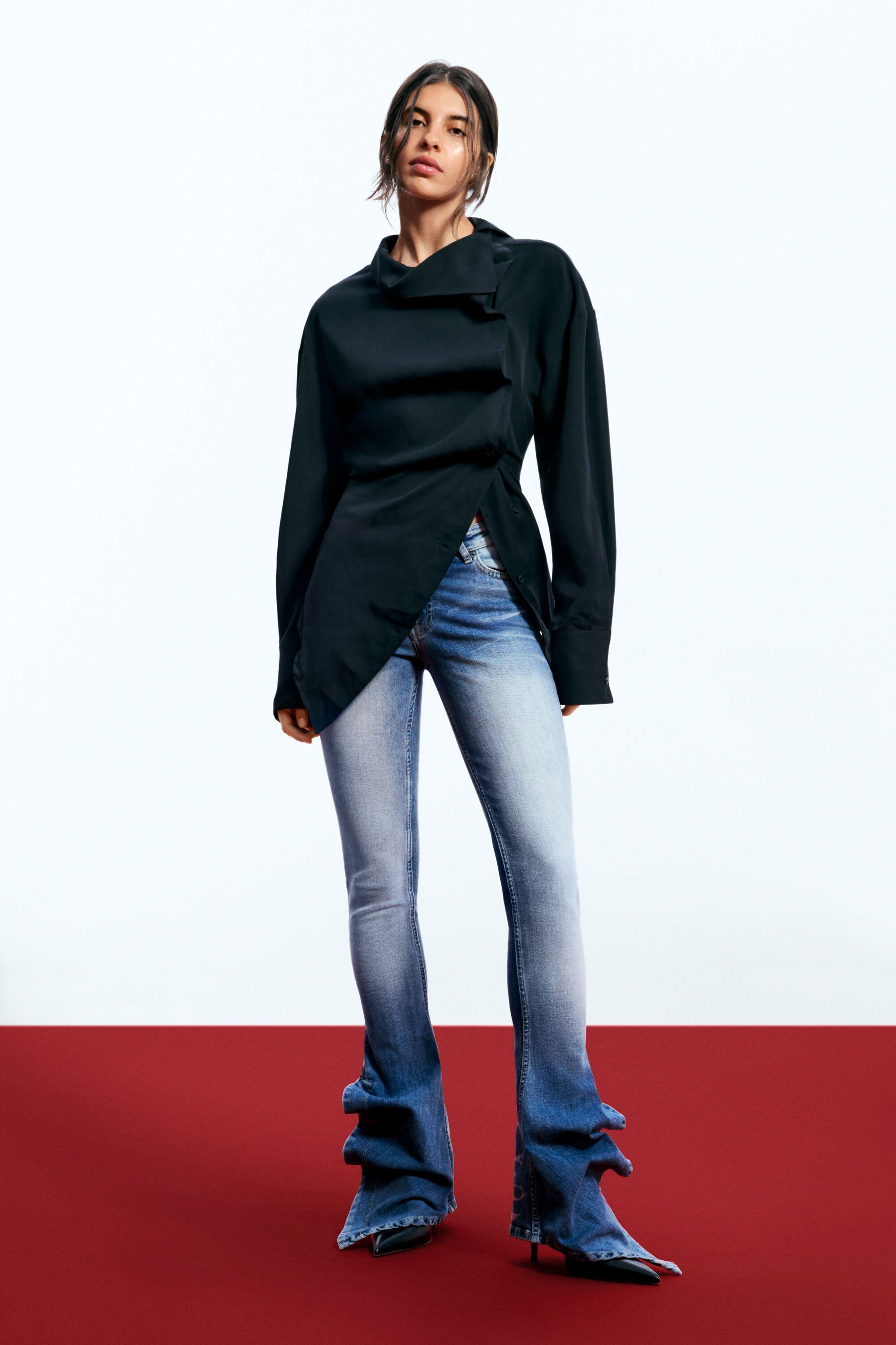 Desigual Asymmetrisch egonlab overhemd - BLACK