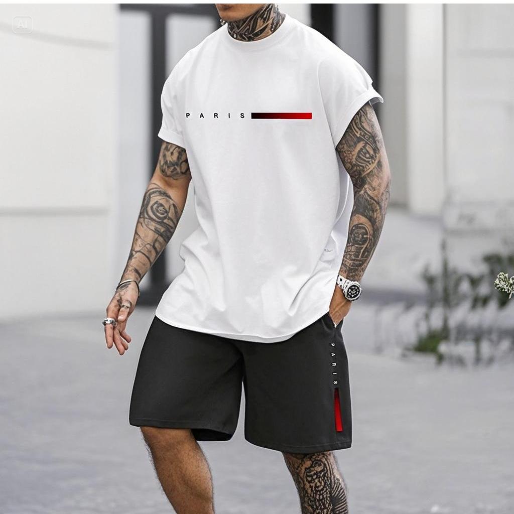 Xuhaijian02 Trendy Zomer Casual Ook Geschikt Voor Sport Shorts Korte Mouwen 2024 Nieuwe Heren S Oversized Losse Snel Drogende Zomerpak 4XL