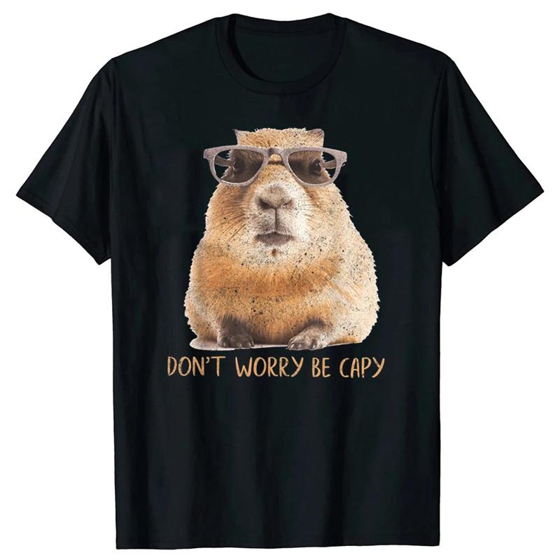 ETST 006 3D Grappig Dier Capybara Bedrukt T-shirt Voor Mannen Kindermode Streetwear Capybara Liefhebbers Korte Mouwen Harajuku Kleding T-shirts Top 4XL