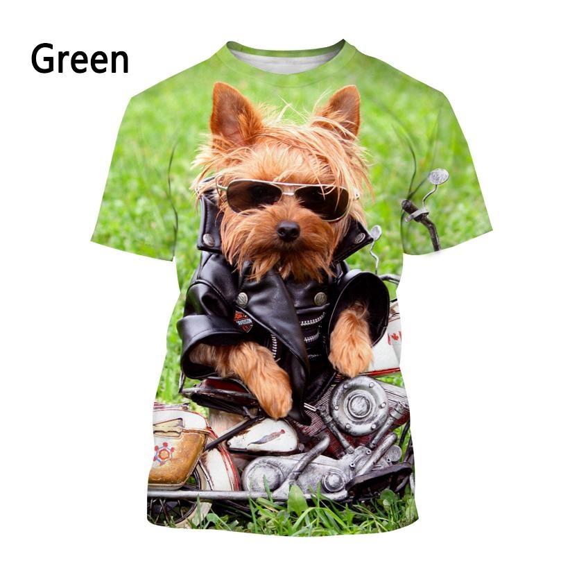 Huiteng Yorkshire Terrier Hond 3D T-shirt Heren- en Damesmode T-shirt Zomer Casual Korte Mouw Ronde Hals Huisdier Hond Shirt Top XL