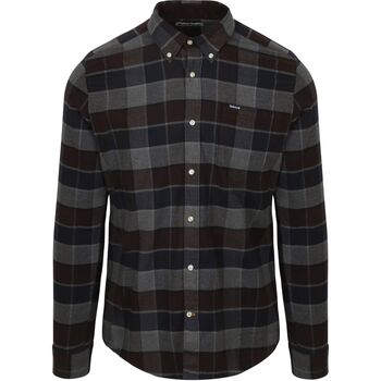 Barbour Overhemd Lange Mouw  Valley Overhemd Ruit Antraciet Bruin