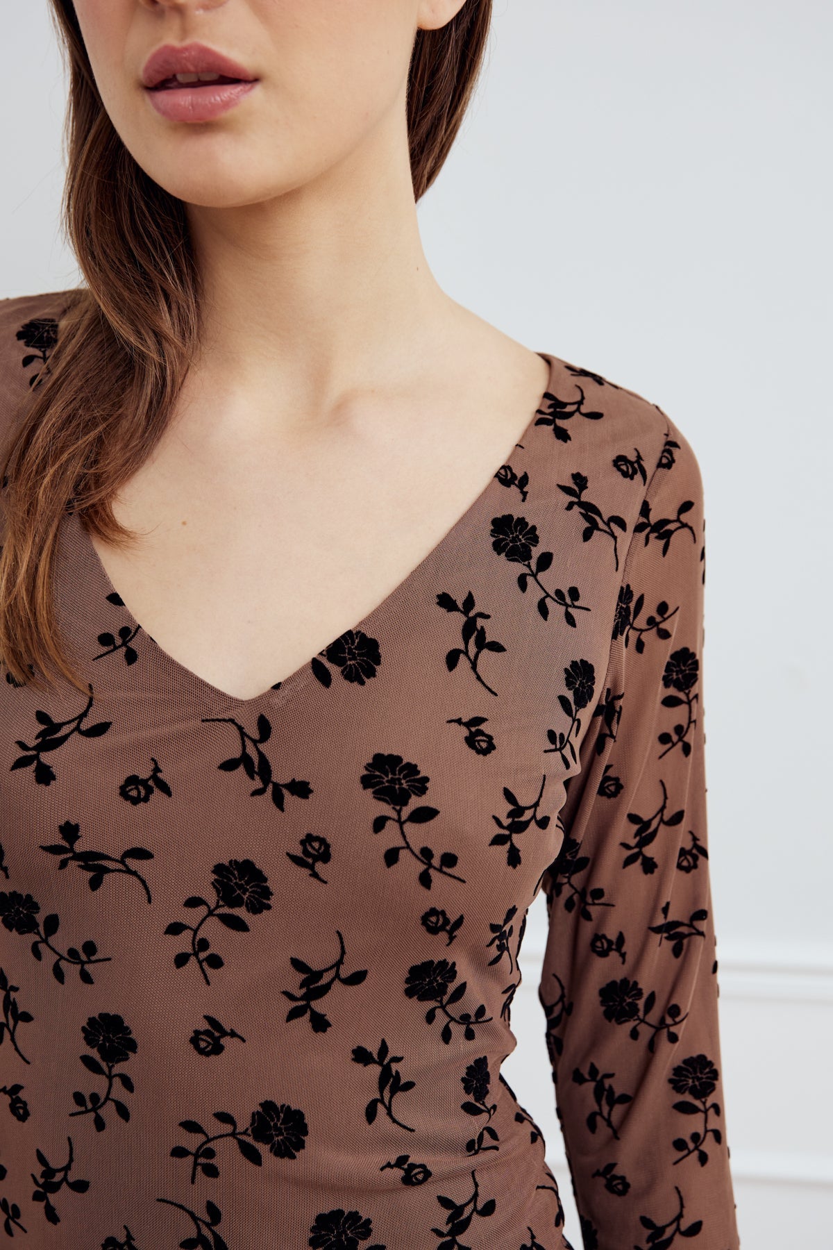 Noella Lucille Top Clarity Morel Print