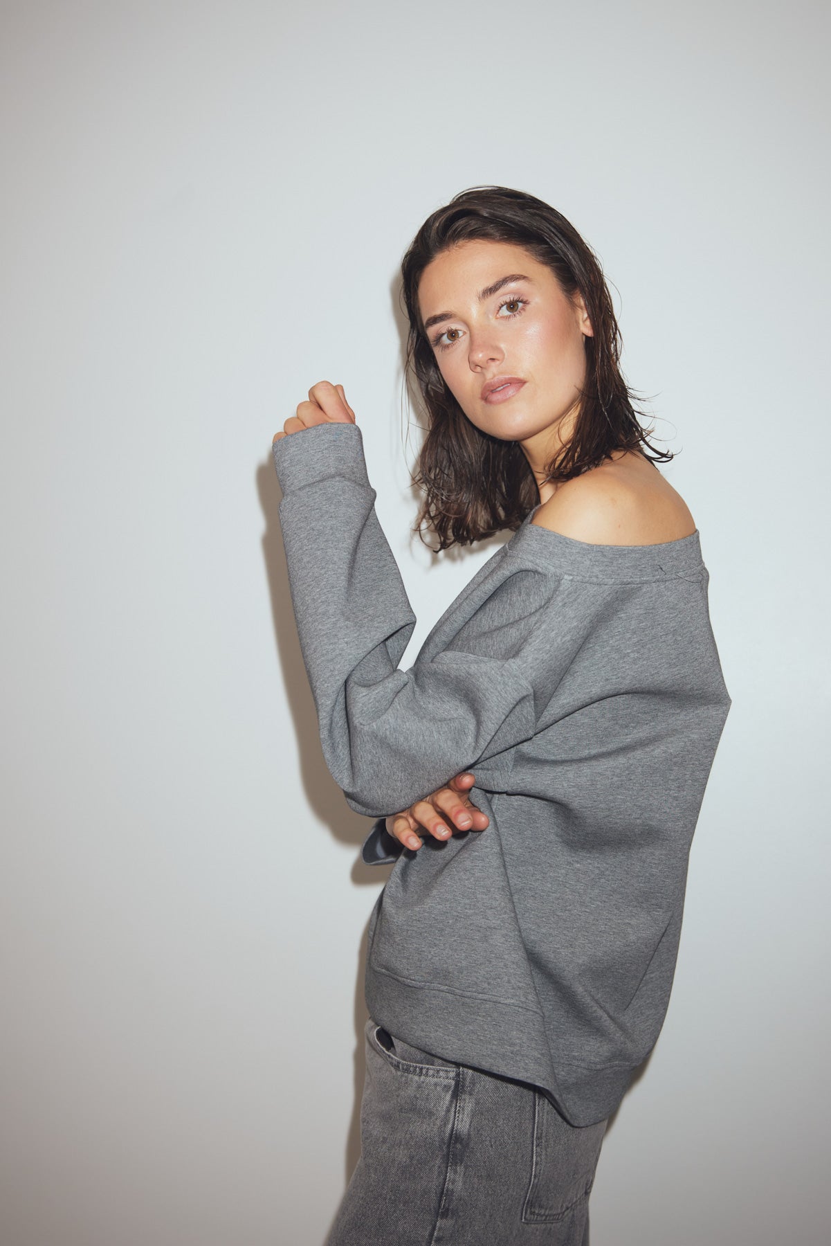 Noella N-Meilani Top Medium Grey Mel.