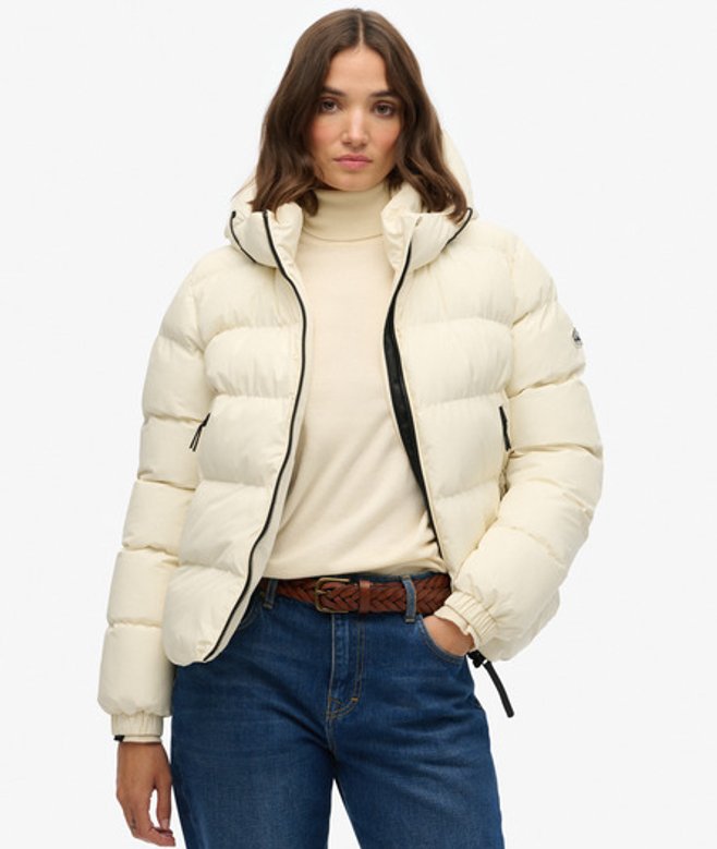 Superdry Sportieve Capuchon Pufferjas White