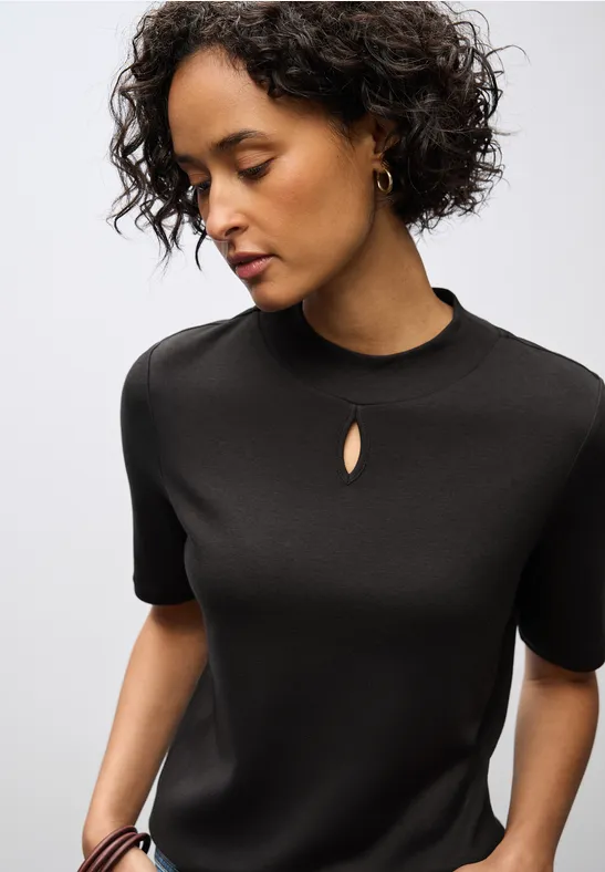 STREET ONE T-shirt met turtleneck en cut-out
