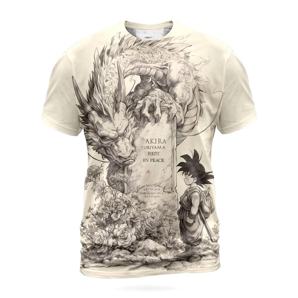 ETST 07 Zomer Anime Dragon Ball Z Wukong Heren T-shirt 3D Geprint Rollenspel Dames Kinderen Street T-shirts Unisex Oversized Tops M