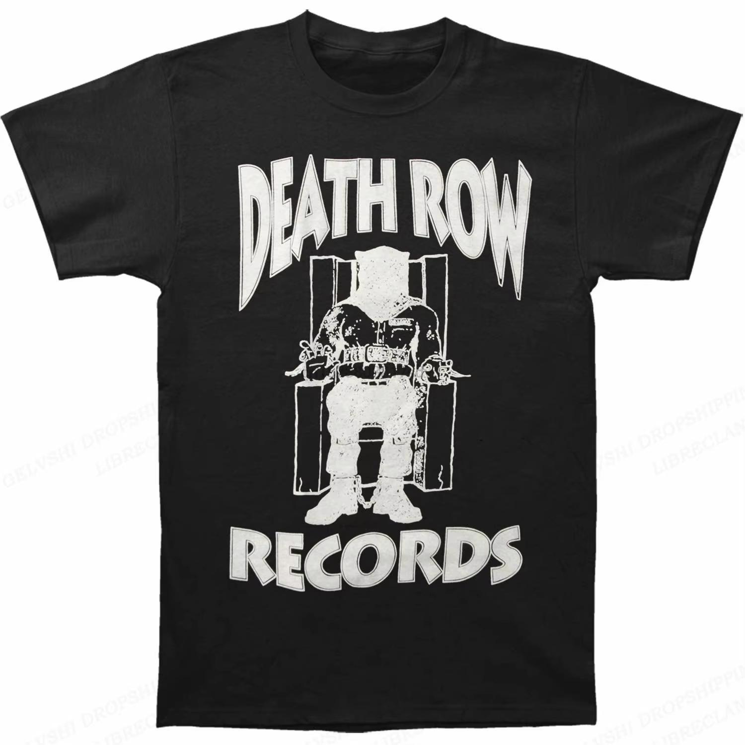 The best product for you Death Row Records T-shirt Heren Mode T-shirts Katoenen T-shirts Hip Hop Tops T-shirts Dames T-shirts Zomer Camisetas Oversized Casual L