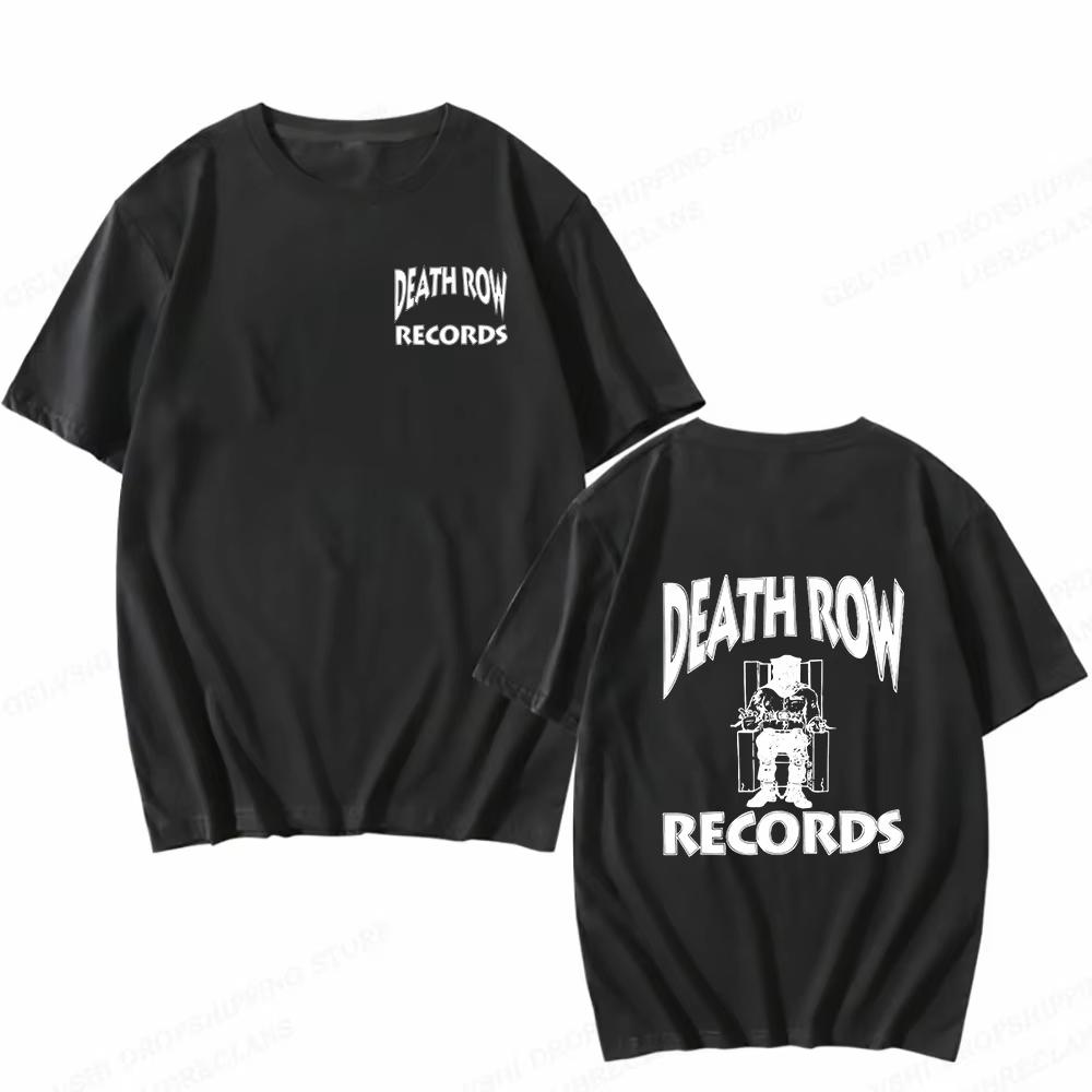 The best product for you Death Row Records T-shirt Heren Mode T-shirts Katoenen T-shirts Hip Hop Tops T-shirts Dames T-shirts Zomer Camisetas Oversized Casual L