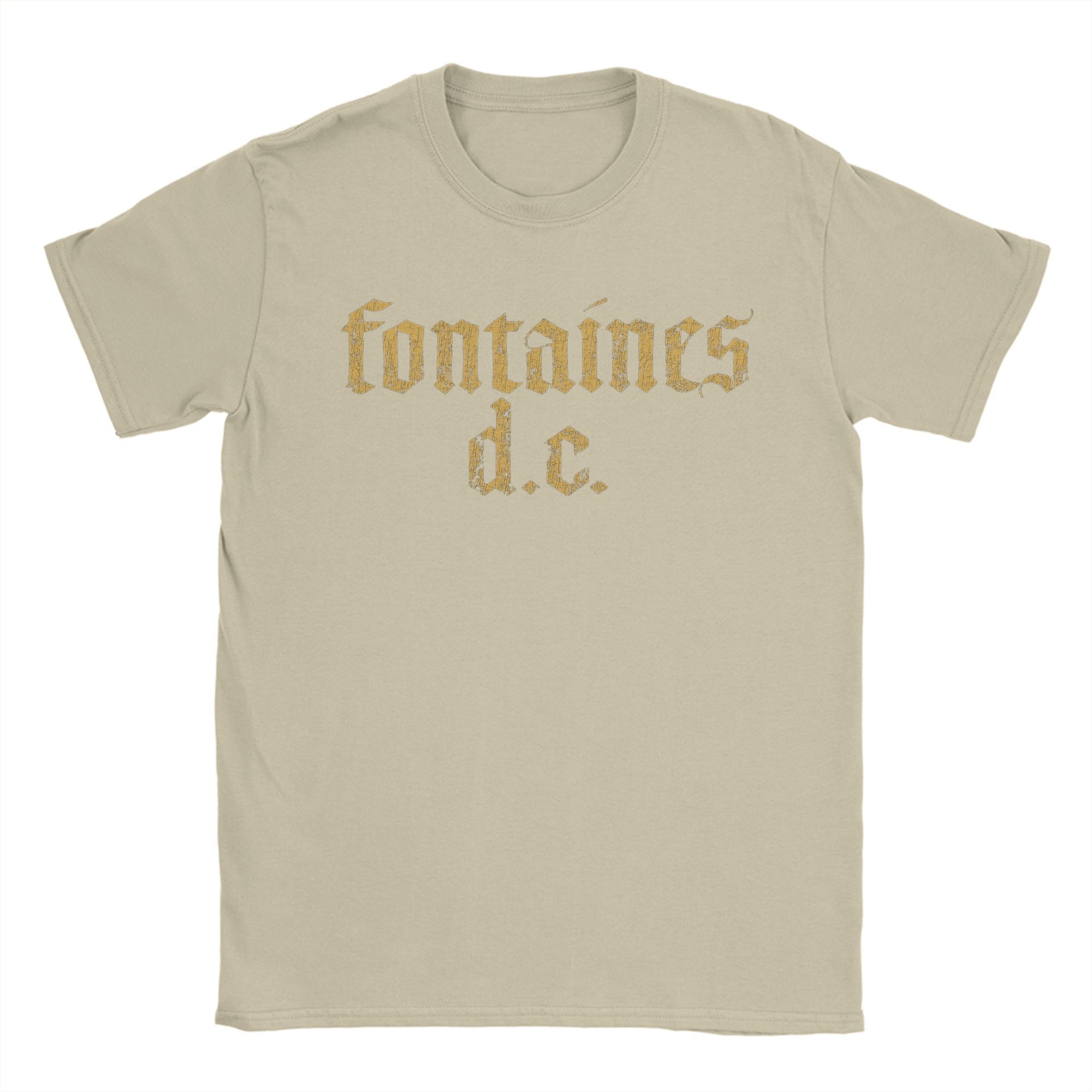 The best product for you Fontaines D.C.. T-shirts voor Heren Katoen Nieuwigheid T-shirt Ronde Hals T-shirt Korte Mouw Kleding Cadeau Idee S kaki