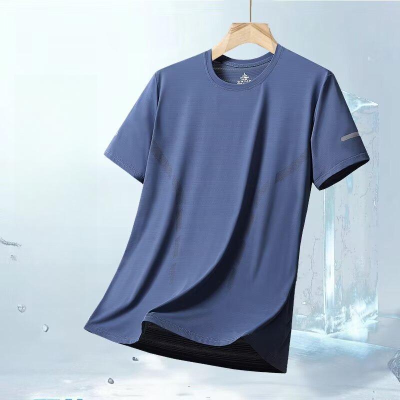 Yoghurt Heren Losvallend T-shirt van IJszijde met Ronde Hals en Korte Mouwen - Casual en Sportieve Dagelijkse Kleding 5XL blauw