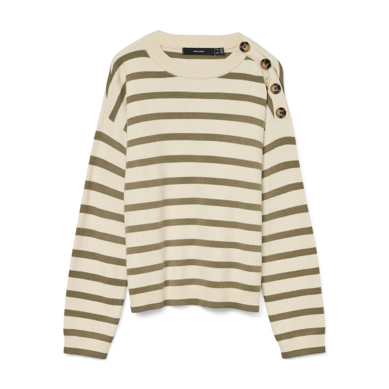 Vero Moda Trui met ronde hals VMSABA LS O-NECK BUTTON PULLOVER GA NOOS
