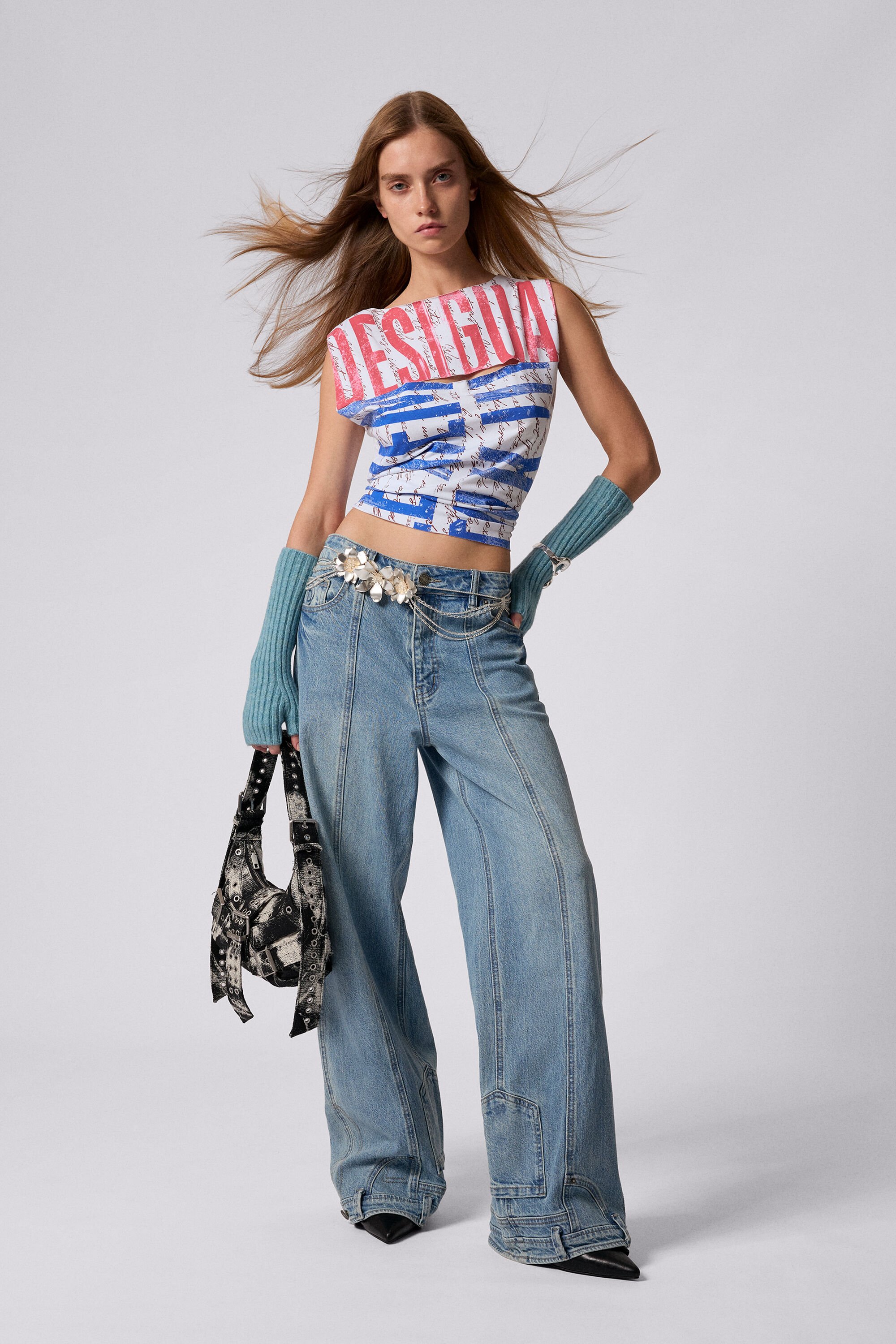 Desigual Rechte jeans met omgekeerd effect - BLUE