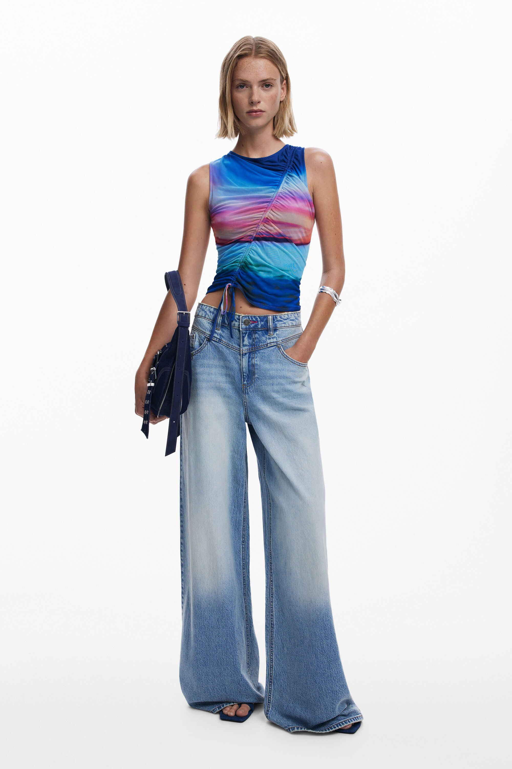 Desigual Wide leg spijkerbroek - BLUE