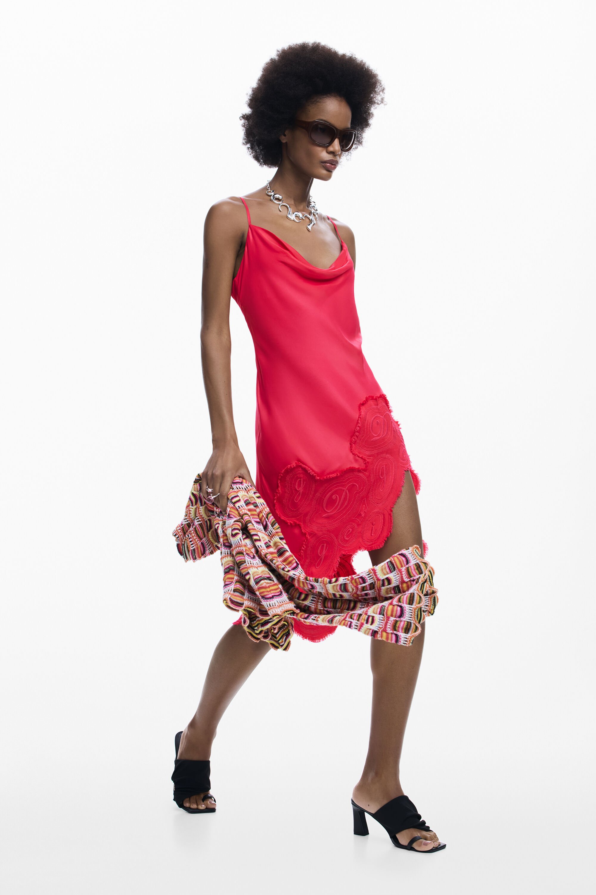 Desigual Asymmetrische slipdress - RED