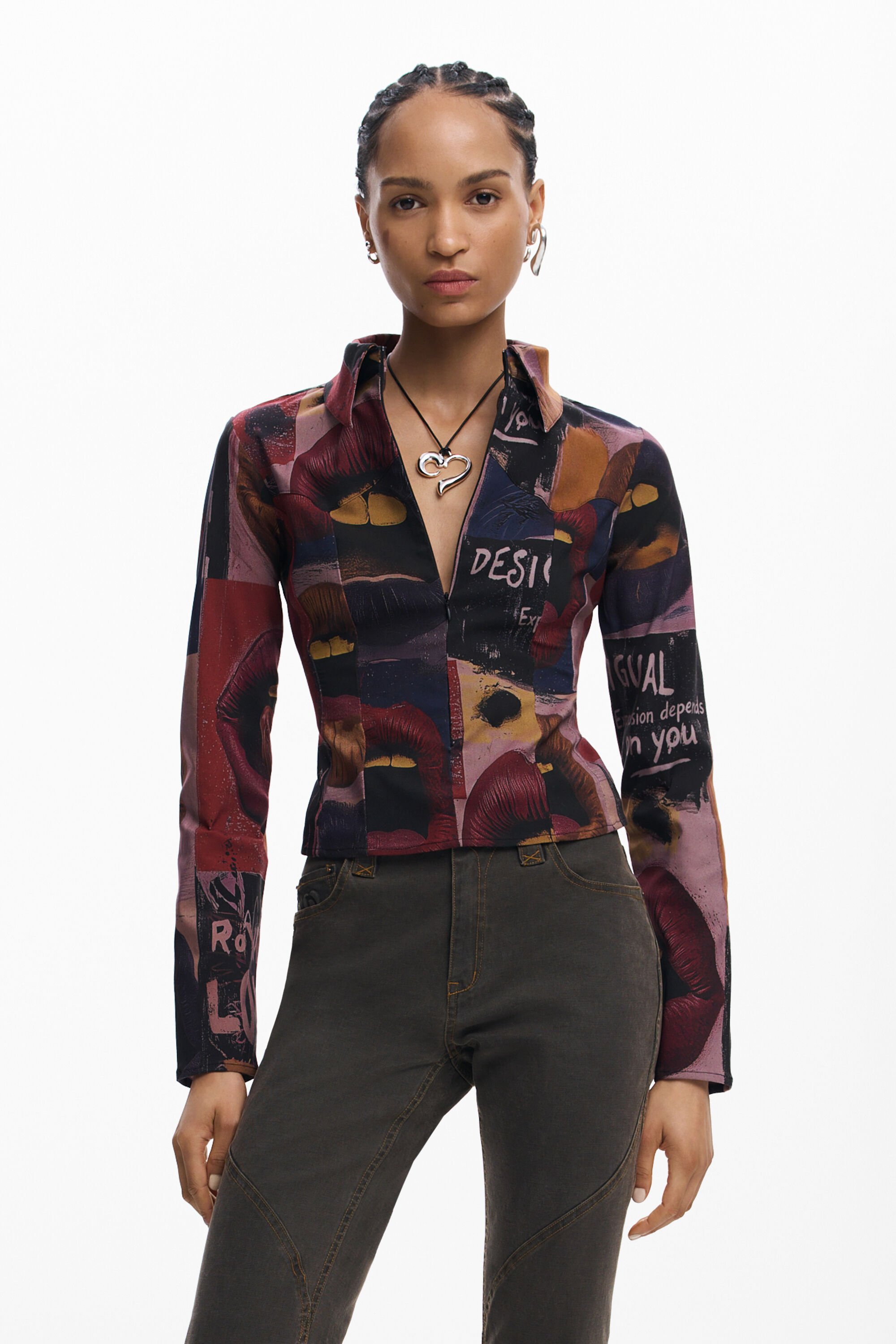 Desigual OVERHEMD MET LANGE MOUWEN - BLACK