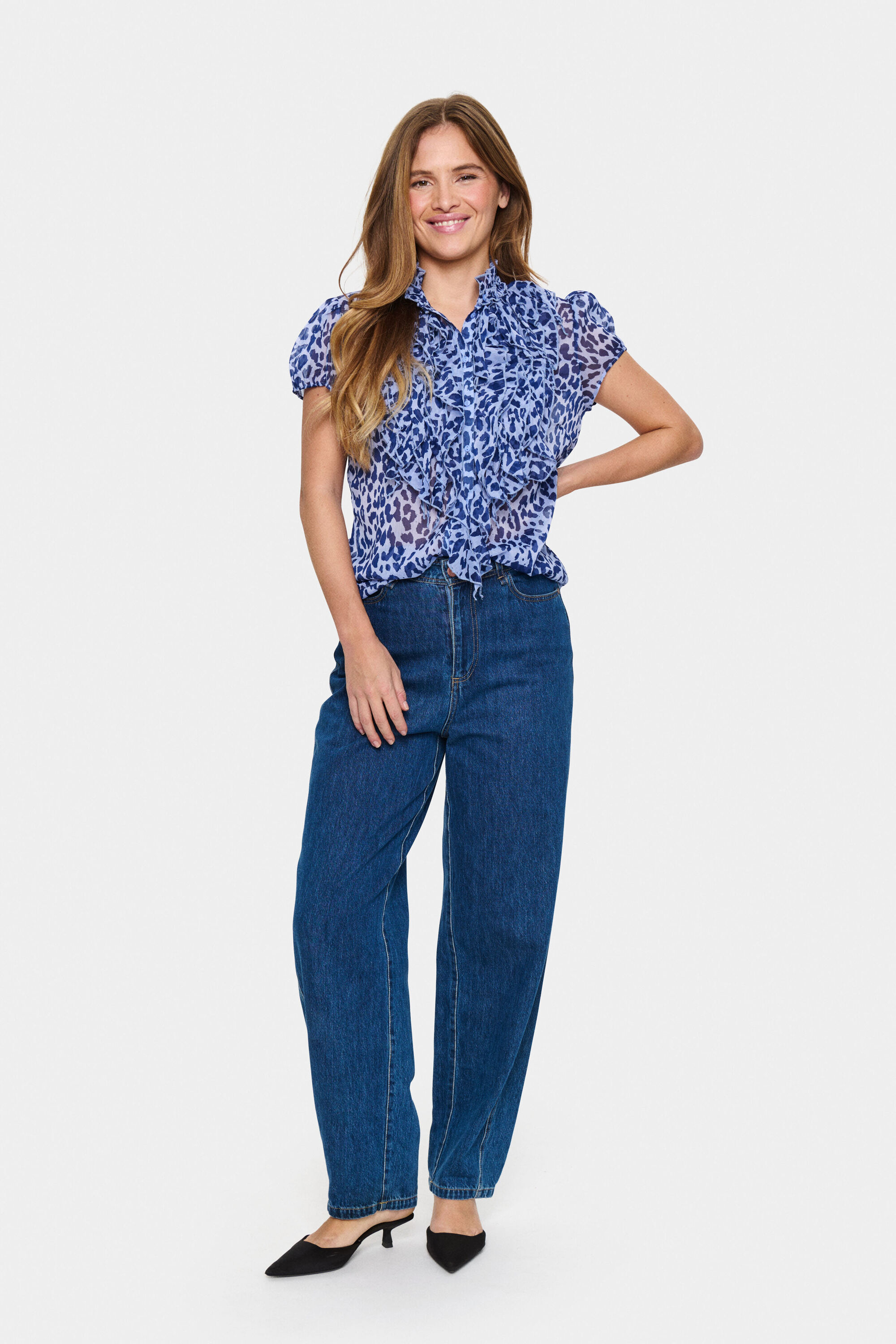 Saint Tropez Blouse met ruches LiljaSZ Crinkle SS Shirt