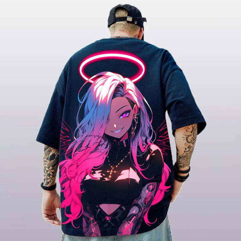 ETST WENDY 005 3D Anime Karakter Print Heren T-shirt 2024 Nieuw Oversized Korte Mouw T-shirt Voor Heren Street Hip-Hop Tee Top Snel Drogende T-shirts M